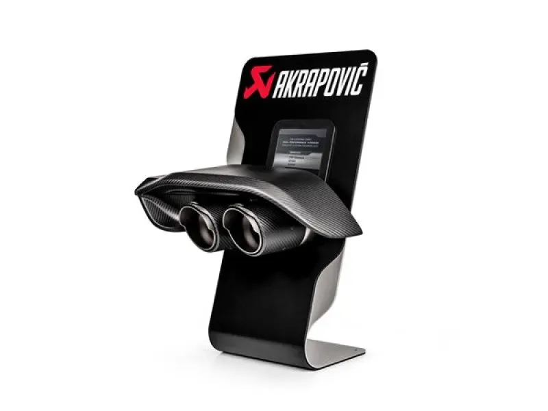 Akrapovic Counter Display Sample Tail Pipe Set and High Gloss Carbon Diffuser