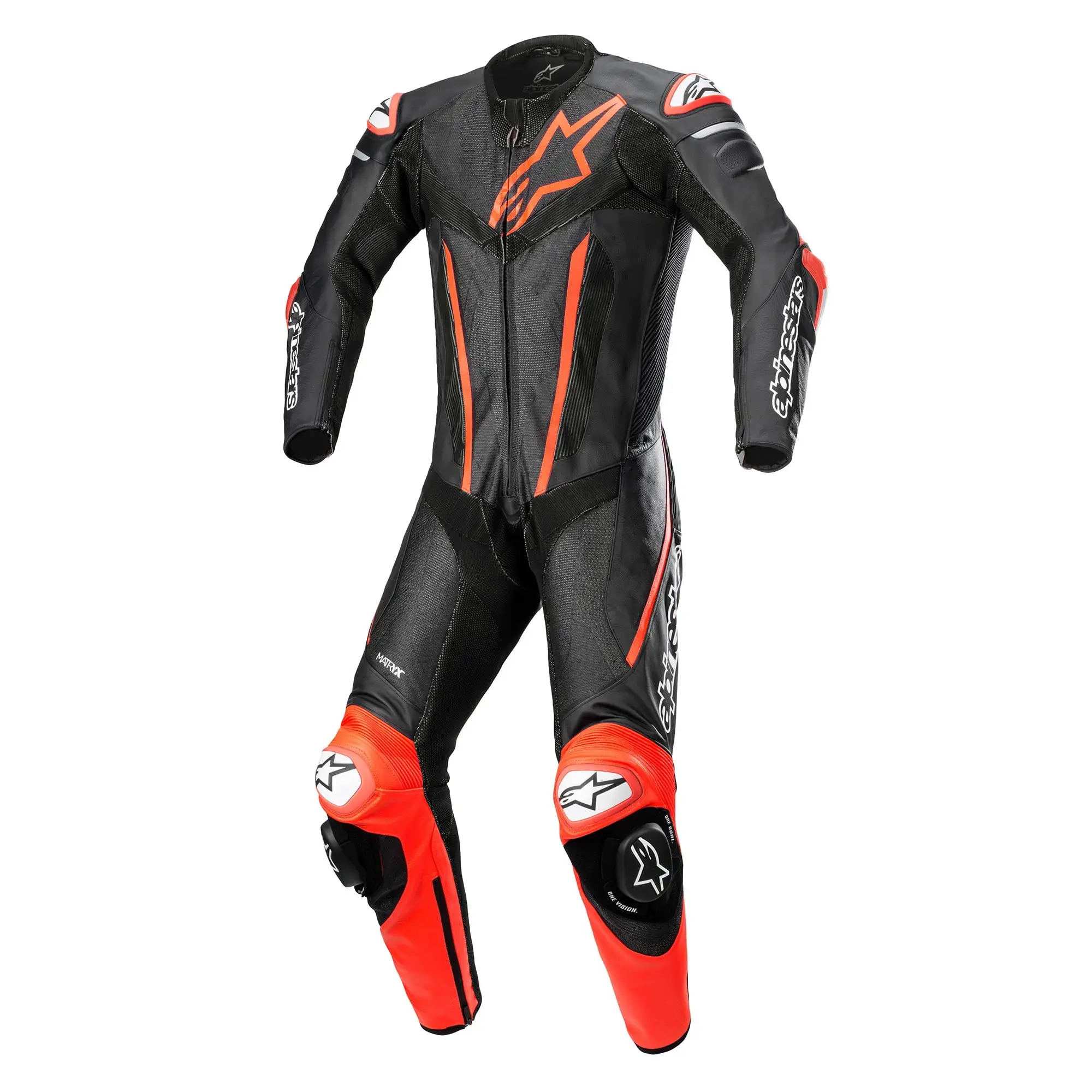Alpinestars Fusion Mens Motorcycle 1-Pc Leather Suit Black/Red 54 EUR 46