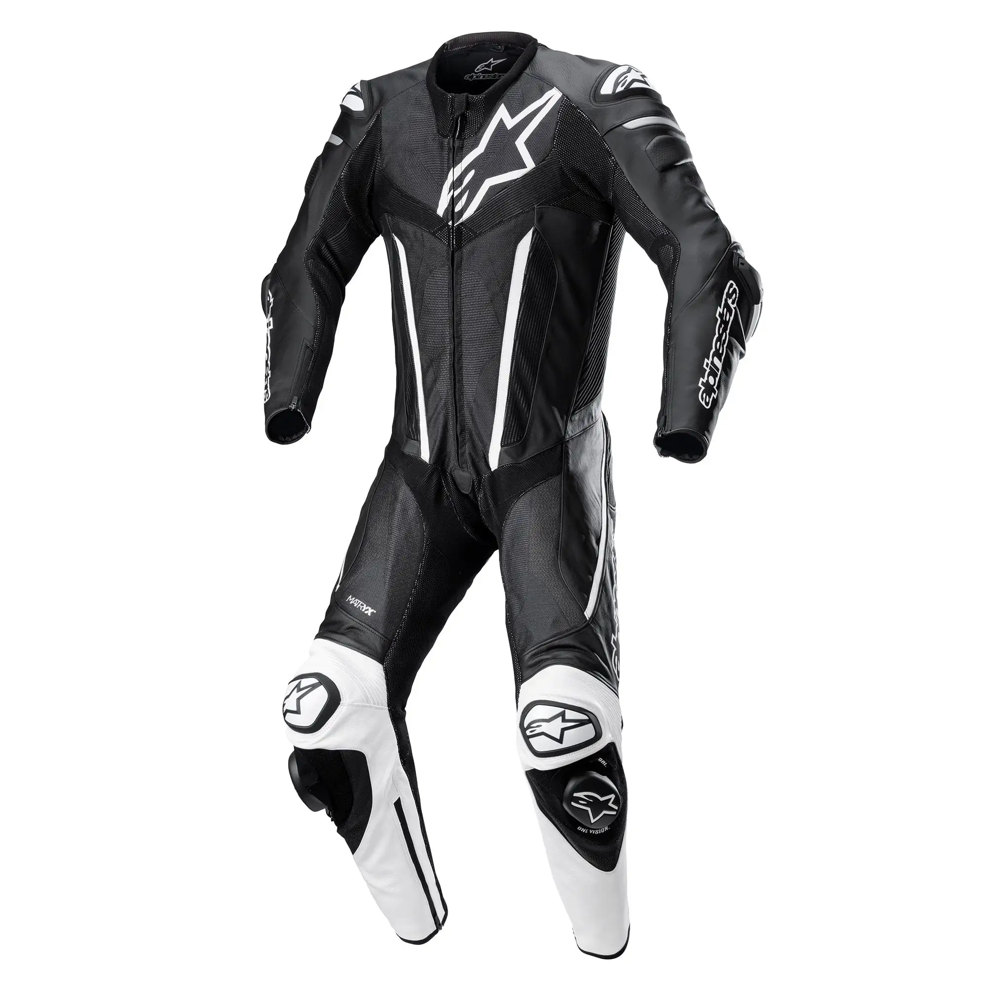 Alpinestars Fusion Mens Motorcycle 1-Pc Leather Suit Black/White 50 EUR 46