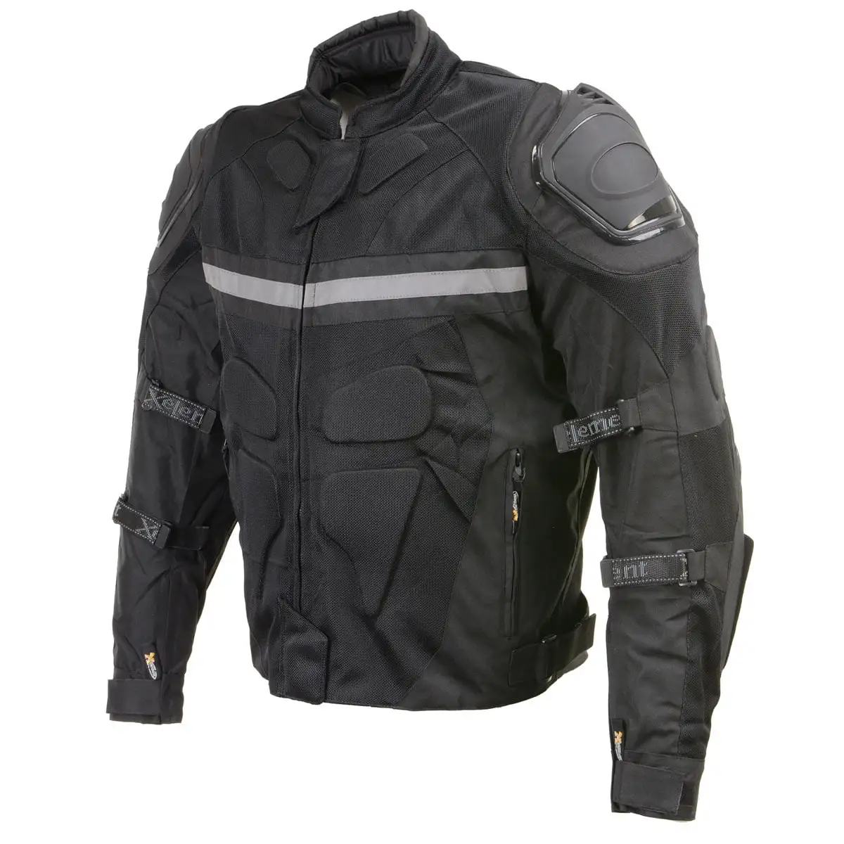 Xelement CF751 Men's 'Roll Out' Black Tri-Tex Motorcycle Jacket X-Armor Protection 3X-Large S