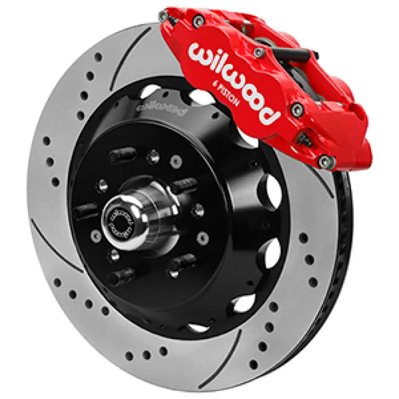 Wilwood Forged 6 Piston Red Superlite Caliper SRP 72 Vane Vented Spec37 Drilled & Slotted Rotor 14.00x1.25