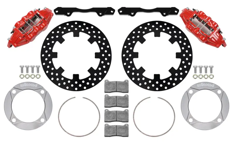 Wilwood 2014+ Polaris RZR XP 1000 Front Brake Kit 11.25in Drilled Red