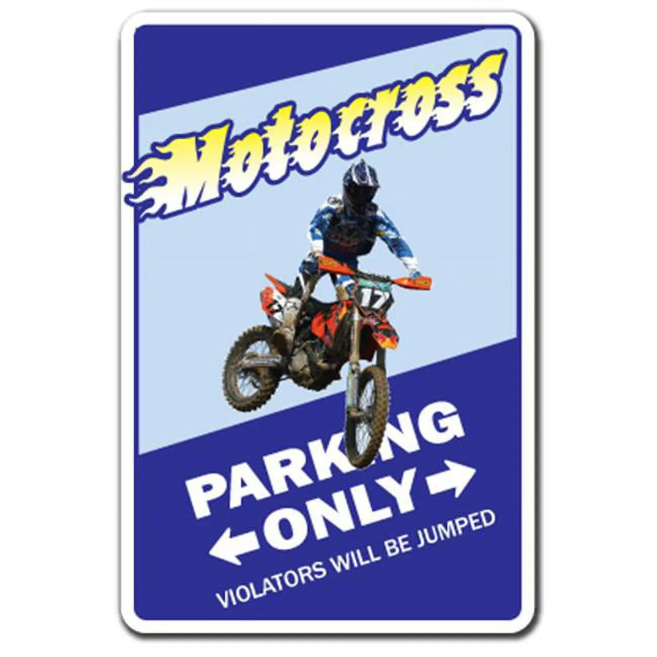 8 x 12 . Motocross Decal - Parking Dirt Dirty Bike Racing Helmet Biker Racer Amistad