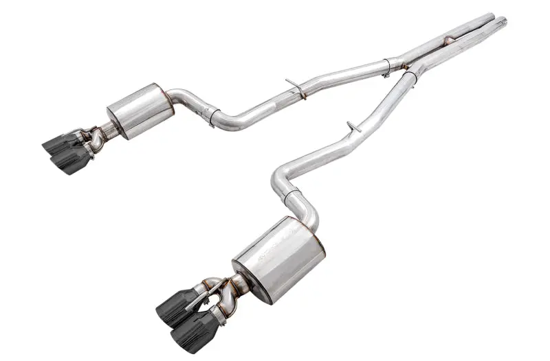 AWE Tuning 2015+ Dodge Challenger 6.4L 6.2L Non-Resonated Touring Edition Exhaust Quad Black Tips