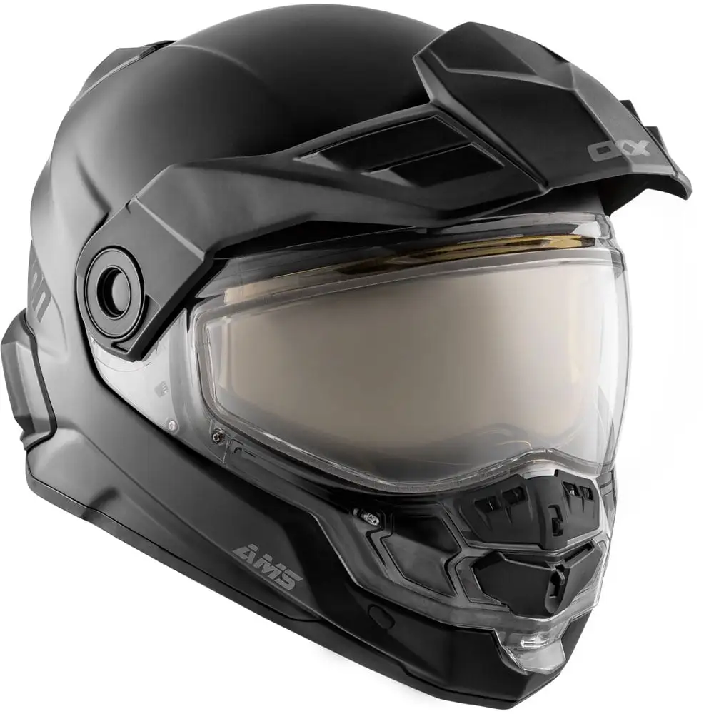 CKX Mission AMS Fiberglass Dual Sport Helmet w/ Electric Shield Matte Black Medium (2025)