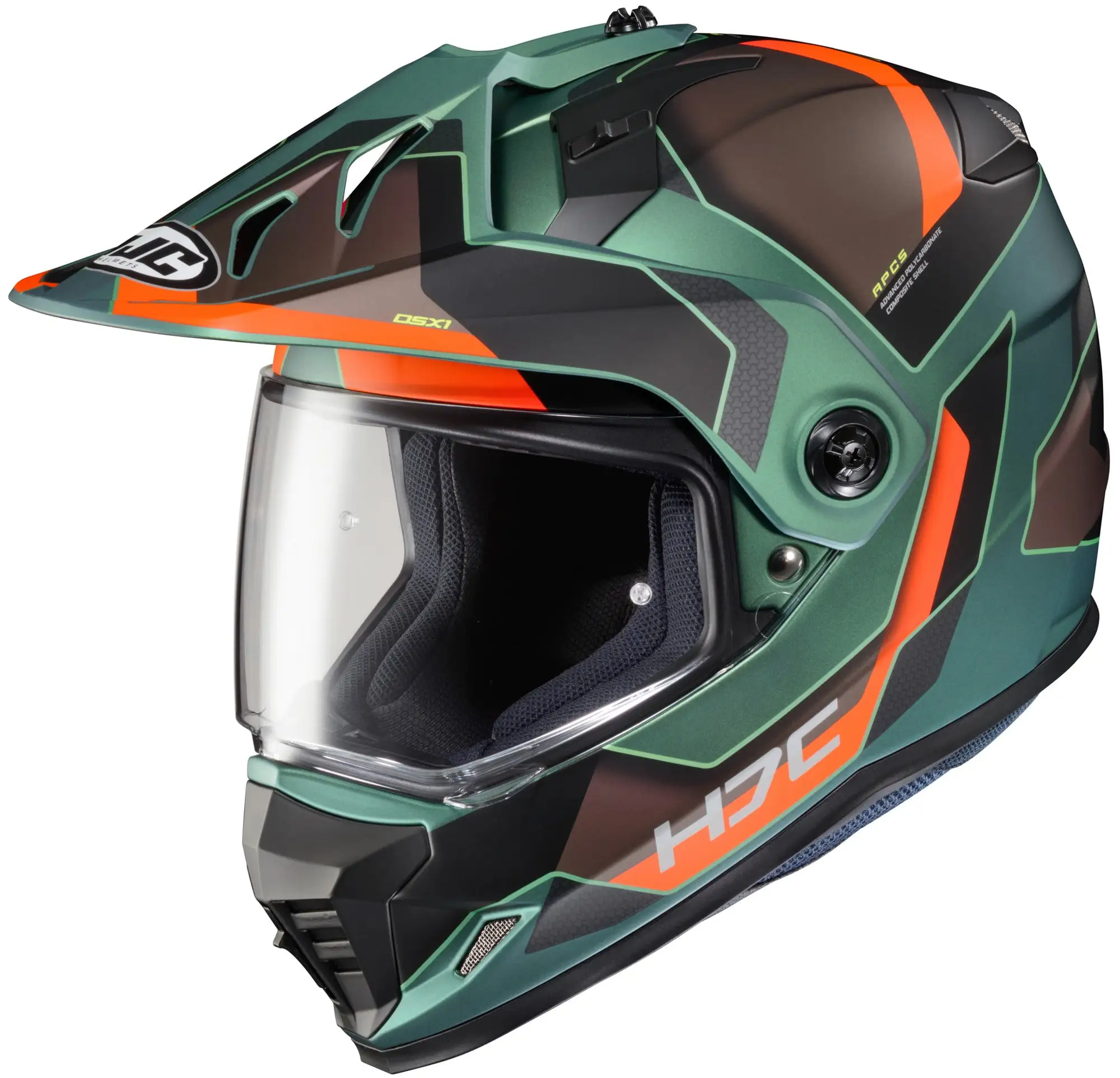 HJC DS-X1 Synergy Dual Sport Helmet Green/Orange MD - MGW-21285 Xl HJC Helmets