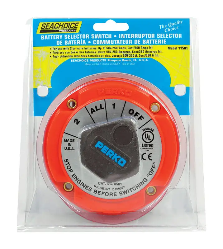 Seachoice Battery Selector Switch Plastic - Marine Dual Battery Control