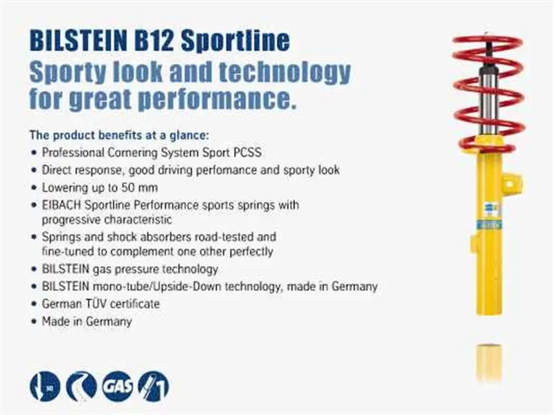 Bilstein B12 Front and Rear Suspension Kit 2006 Audi A3 Ambiente Improved Handling