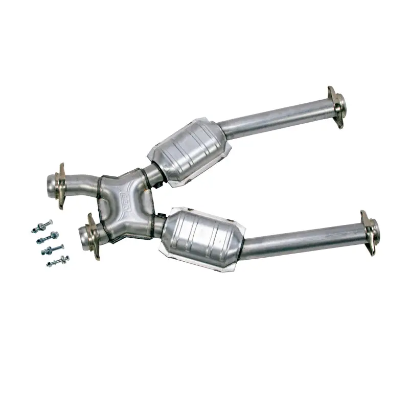BBK 2-1/2 Short Mid X Pipe Catalytic Converters 1996-2004 Mustang 4.6 GT Cobra Long Tube Headers