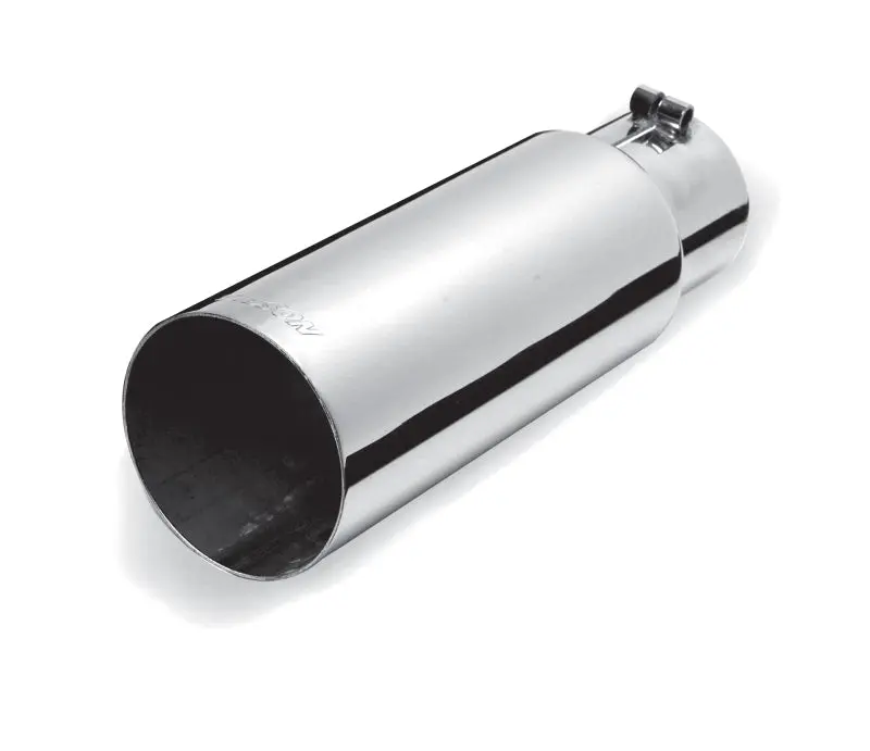 Gibson Round Single Wall Straight-Cut Tip 3.5in OD 3in Inlet 12in Length Stainless