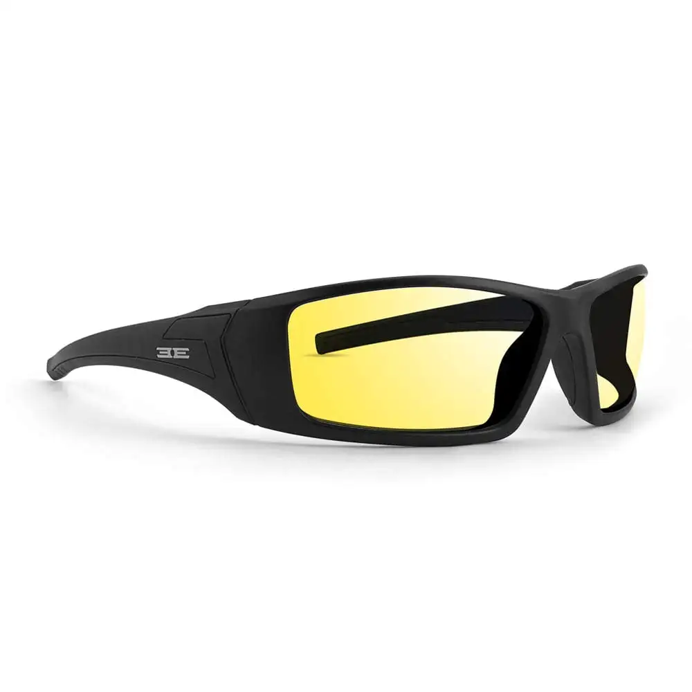 EPOCH Foam Padded Motorcycle Sunglasses Black Frames Yellow to Smoke Photochromic Lens