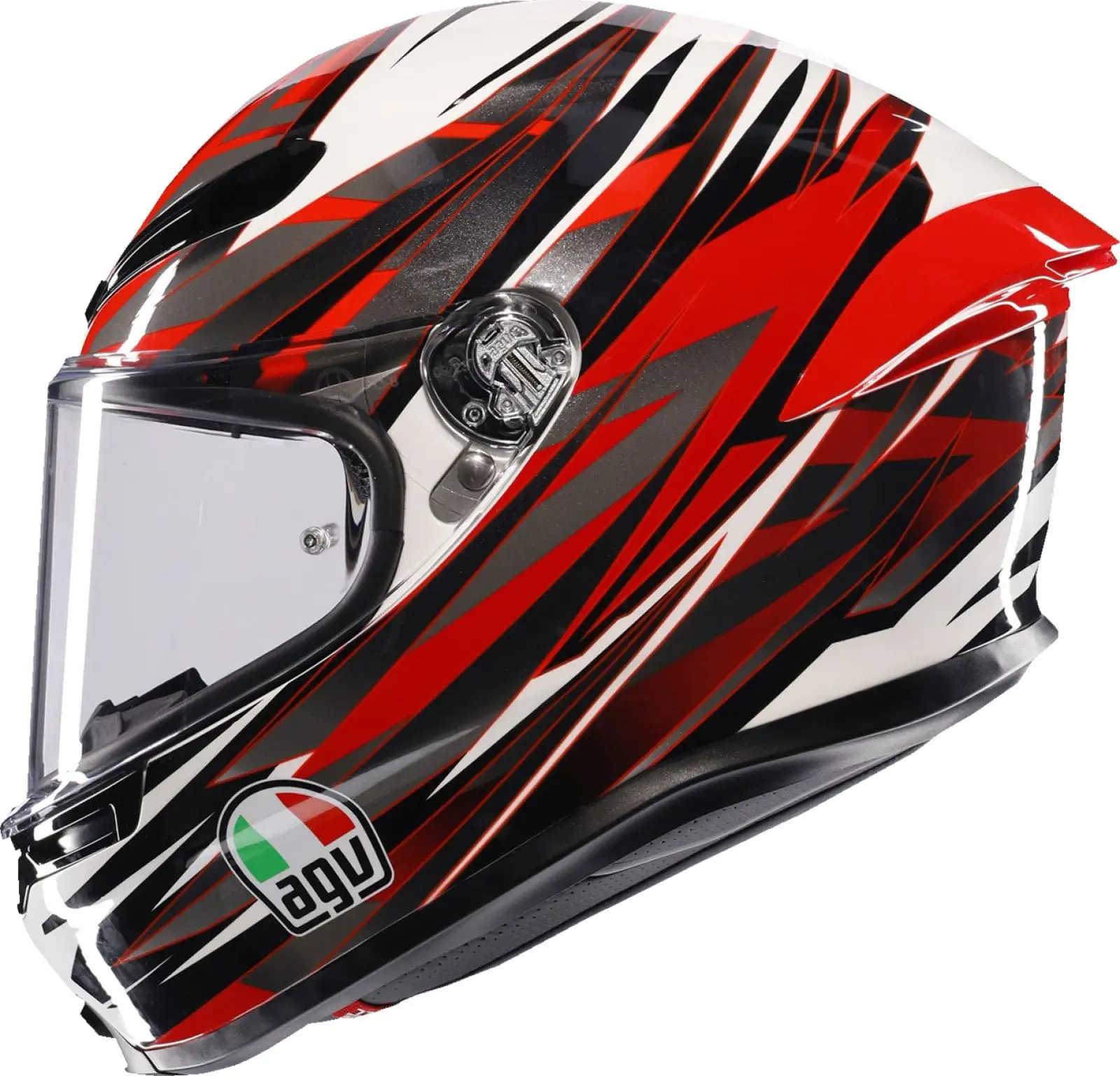 AGV K6 S Reeval Street Motorcycle Helmet White/Red/Gray - Red / Small M