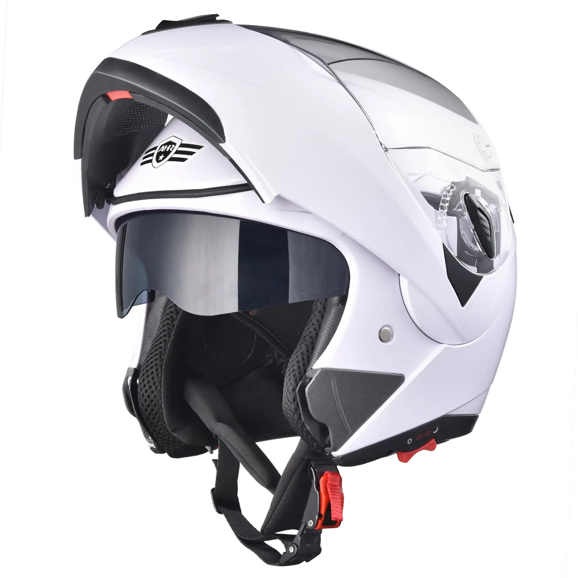AHR Motorcycle Helmet Dual Visor Modular Flip up Full Face Helmet DOT Approved RUN-M Adult Motorbike Street Bike Moped Rac...