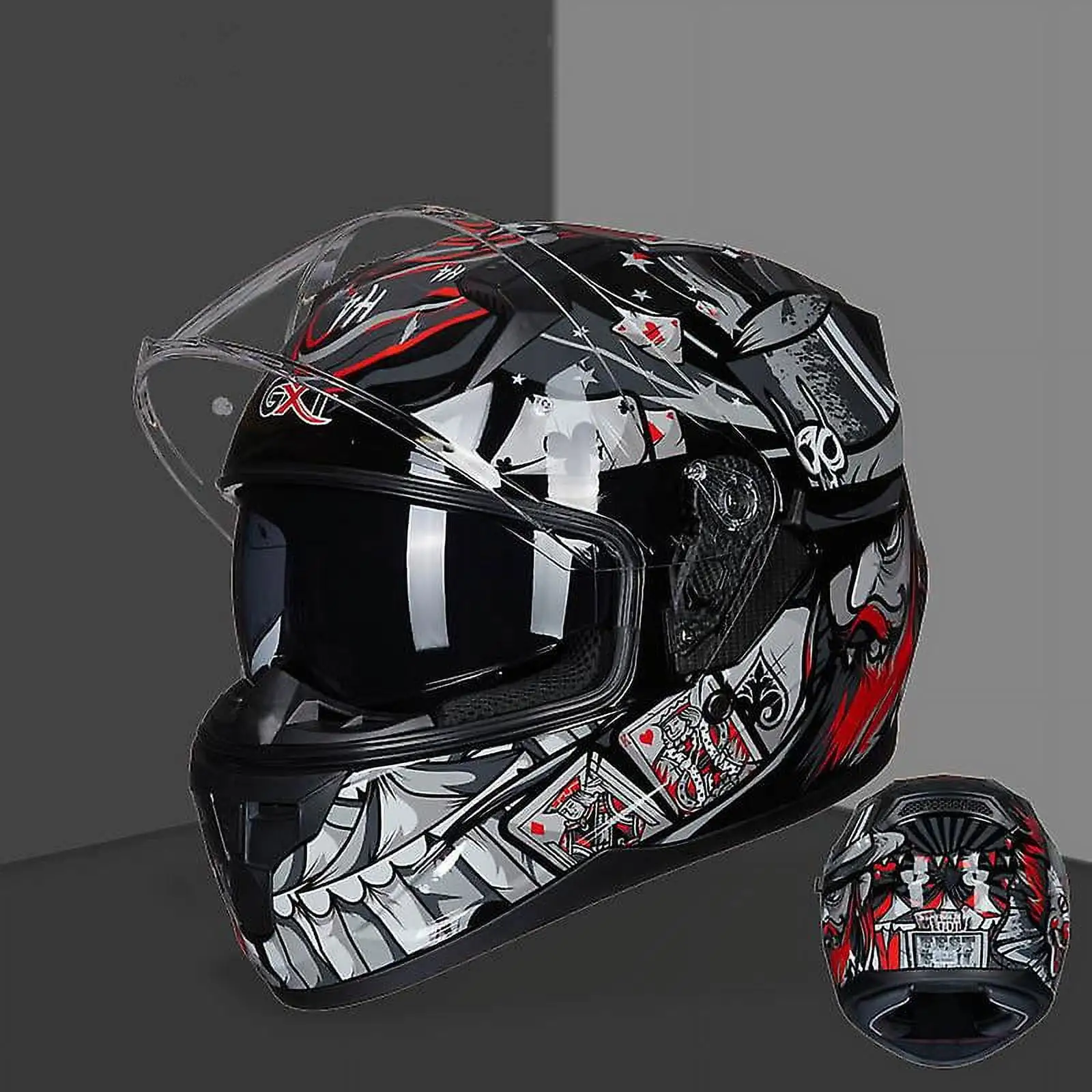 Otwoo Dot Approved Motocross Helmets Off Road Motorcycle Riding Racing Helmet Motorcycle Full Face Dual Lens Visor Capacet...
