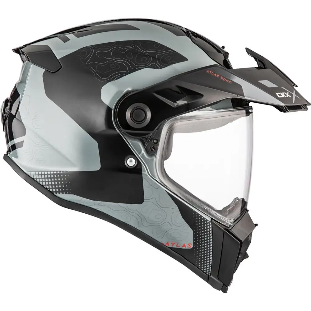 CKX Atlas Motorcycle Helmet Single Shield Quick Release Proclip Bedrock Gray FMVSS 218 - 514751 Xs