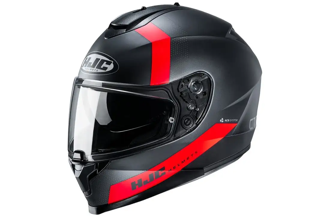 HJC C70 Eura Helmet Semi-Flat Red (MC-1SF) (XX-Large. Black Semi-Flat Red (MC-1SF)) L HJC Helmets
