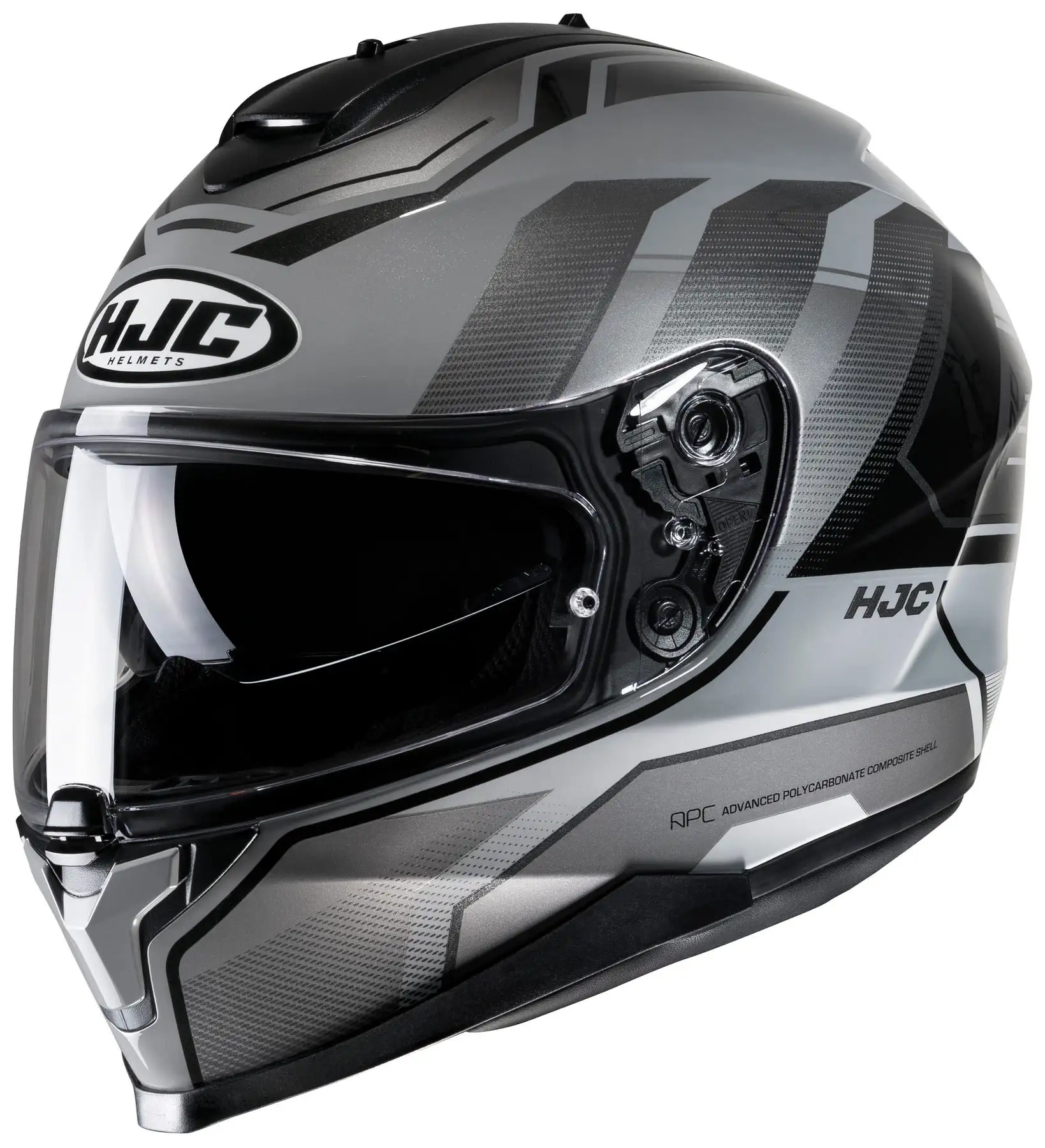 HJC C70 Nian Helmet Black (MC-5) (XX-Large. Silver Black (MC-5)) L HJC Helmets