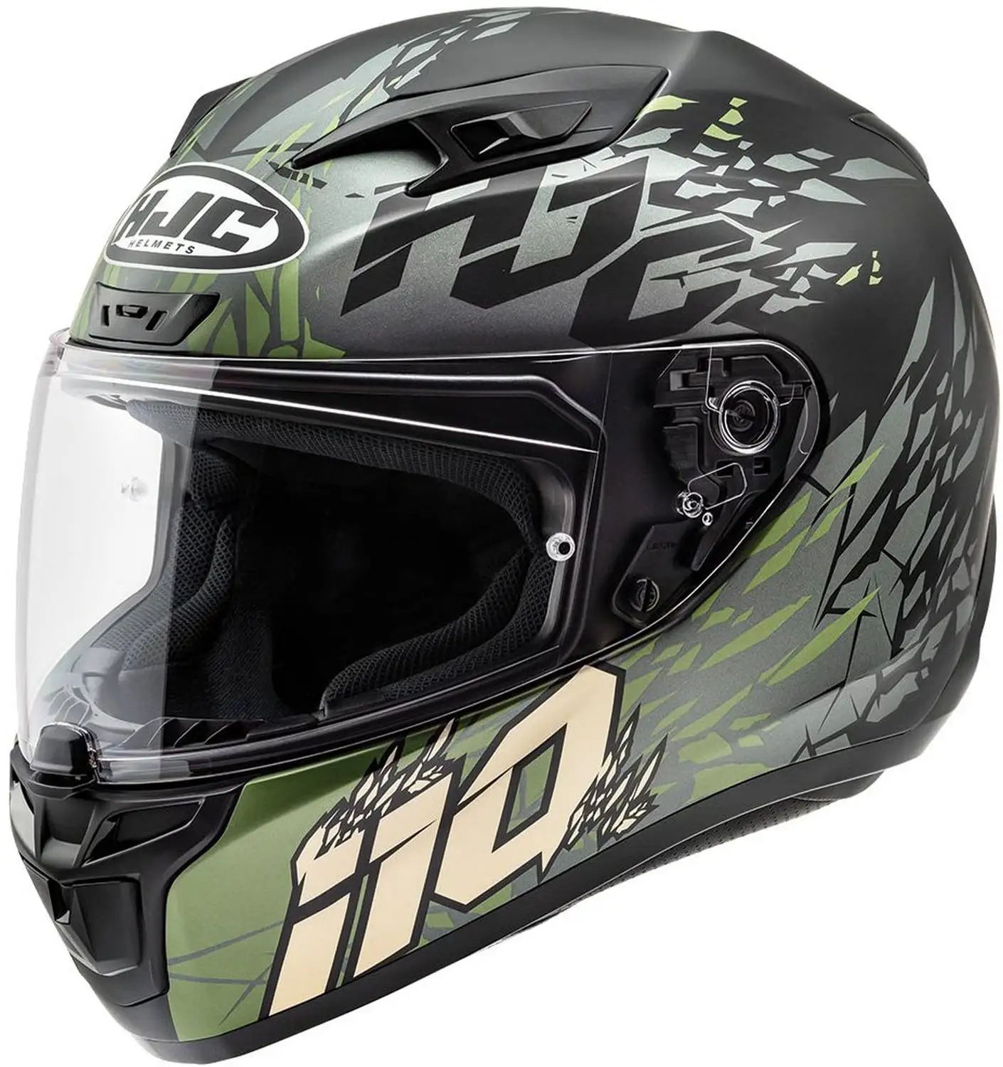 HJC i10 Pitfall Helmet Semi-Flat Green (MC-4SF) (Medium. Black Semi-Flat Green (MC-4SF)) L HJC Helmets