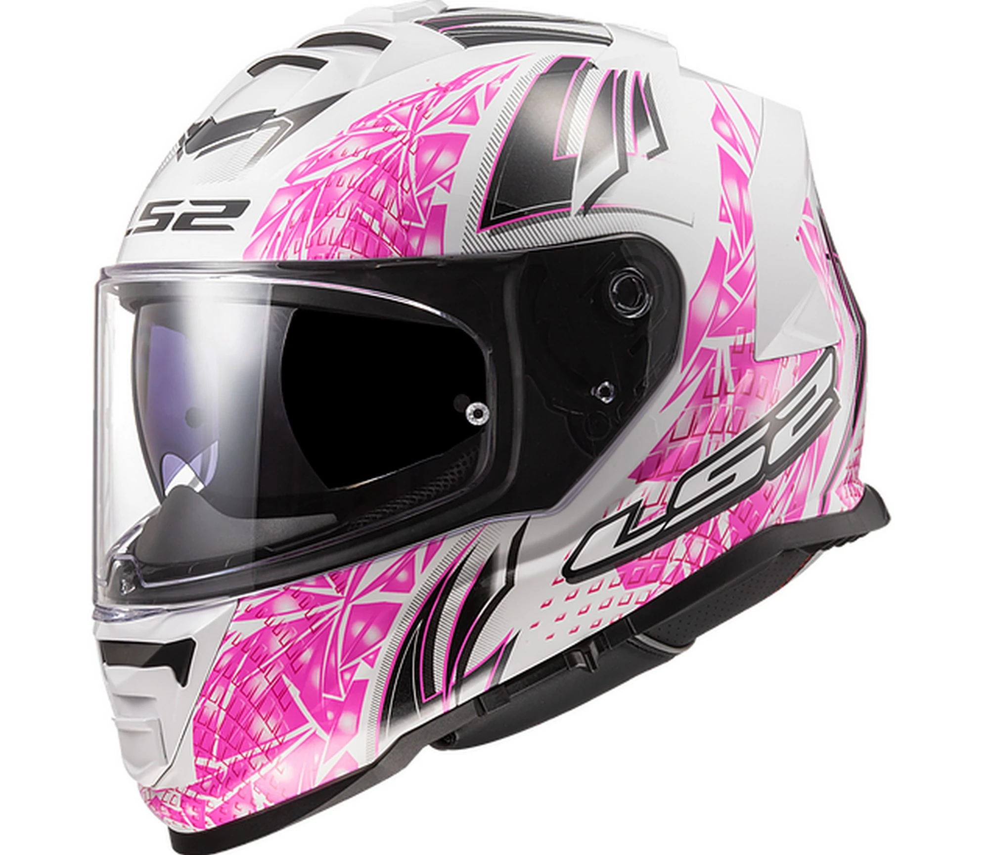 LS2 Assault Galaxy Motorcycle Helmet Gloss White/Pink XXL - MGW-25880 3xl LS2 Helmets