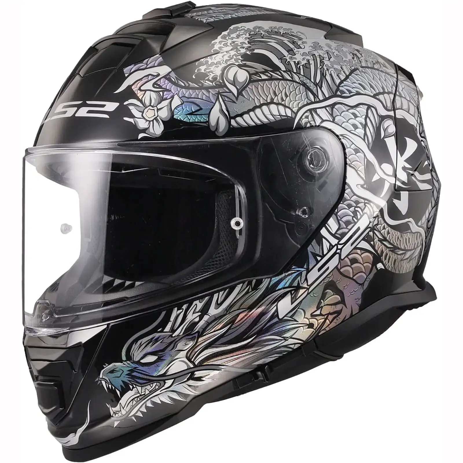 LS2 Assault Warrior Krome Silver Black Helmet size X-Large Xs LS2 Helmets
