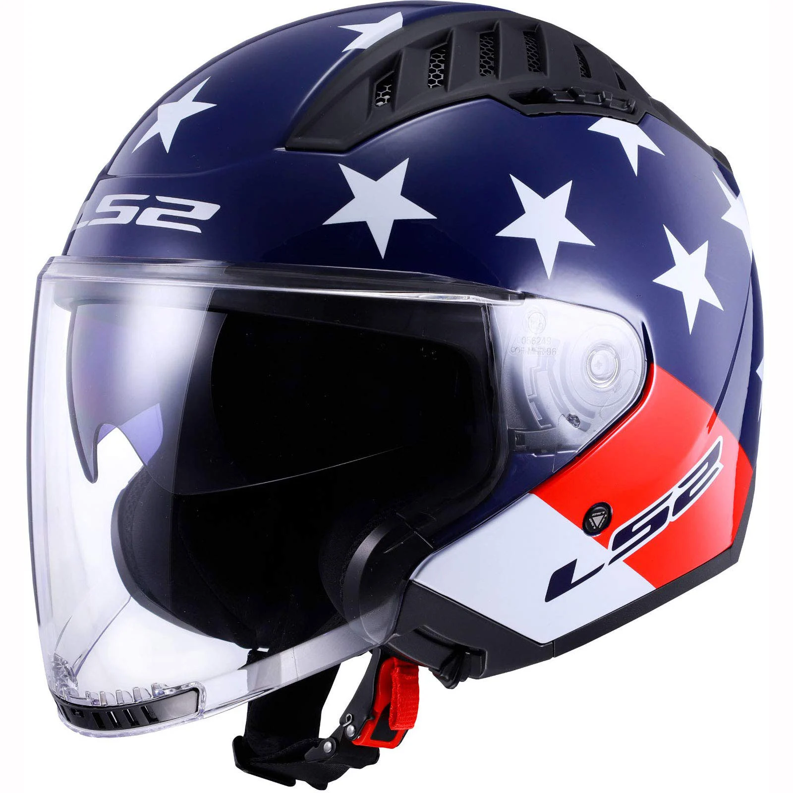 LS2 Copter American Gloss Red White Blue Helmet size 2X-Large M LS2 Helmets