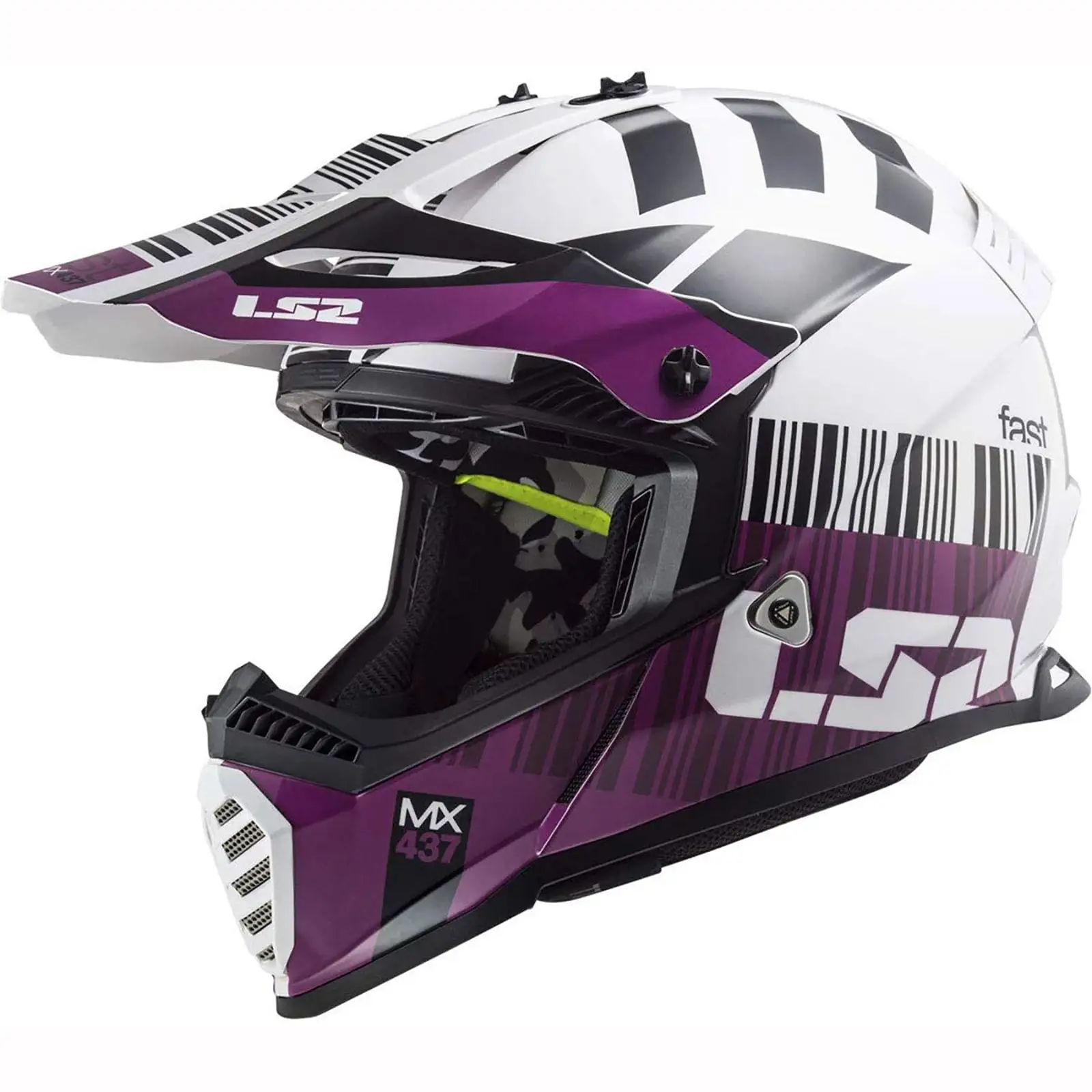 LS2 Gate Xcode Gloss White Violet Helmet size X-Large - MGW-31012 LS2 Helmets
