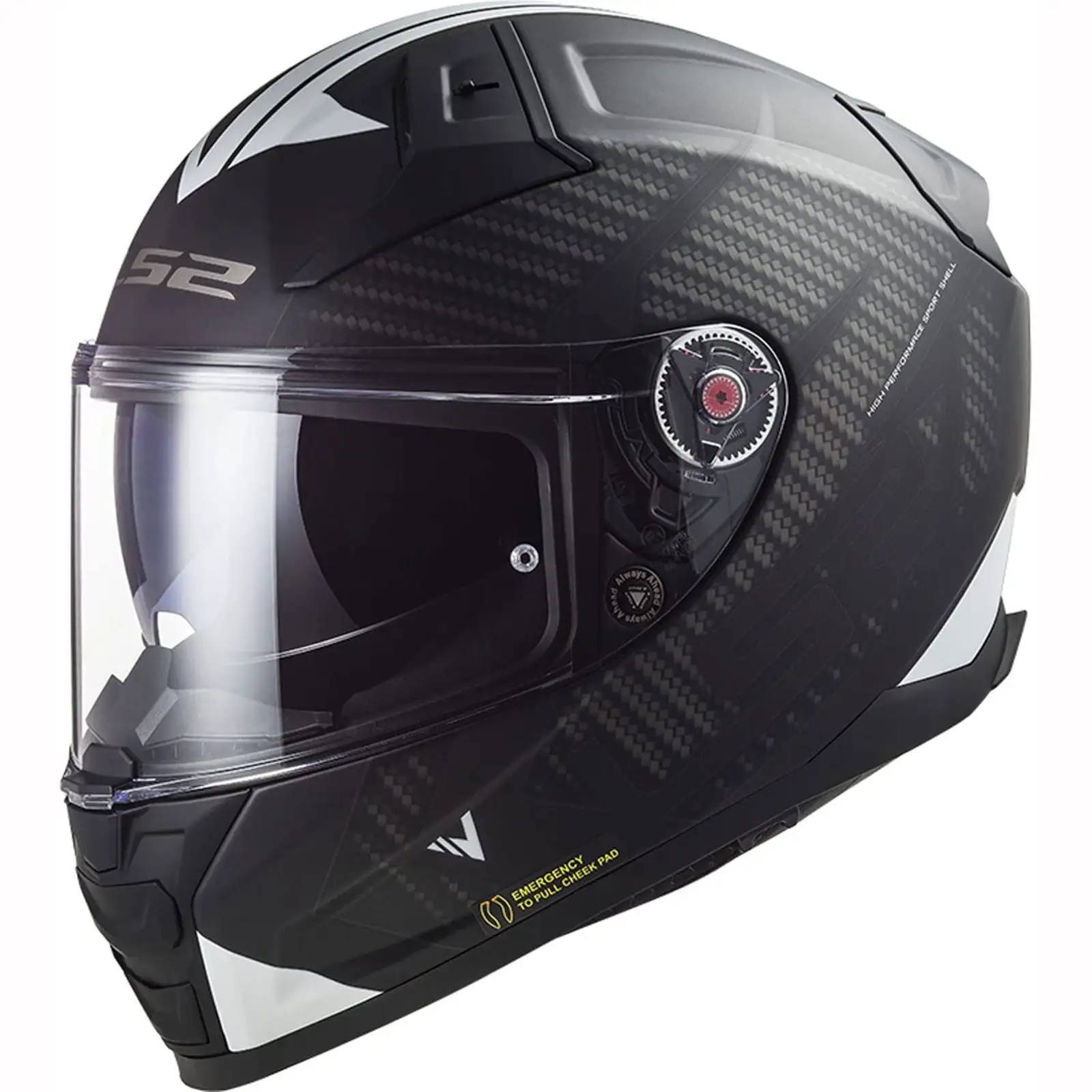 LS2 Helmets Citation II Splitter Full Face Motorcycle Helmet. Black/White (L)