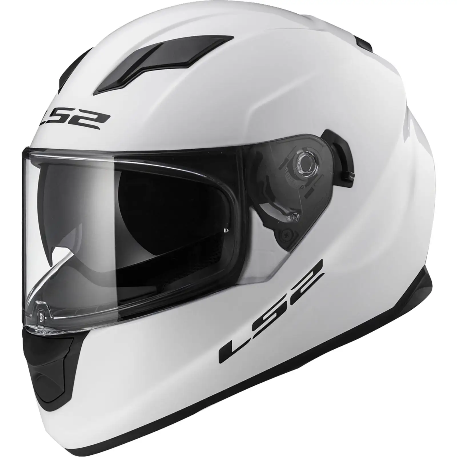 LS2 Helmets Stream Solid Full Face Shield Motorcycle Helmet - Gloss White (M)