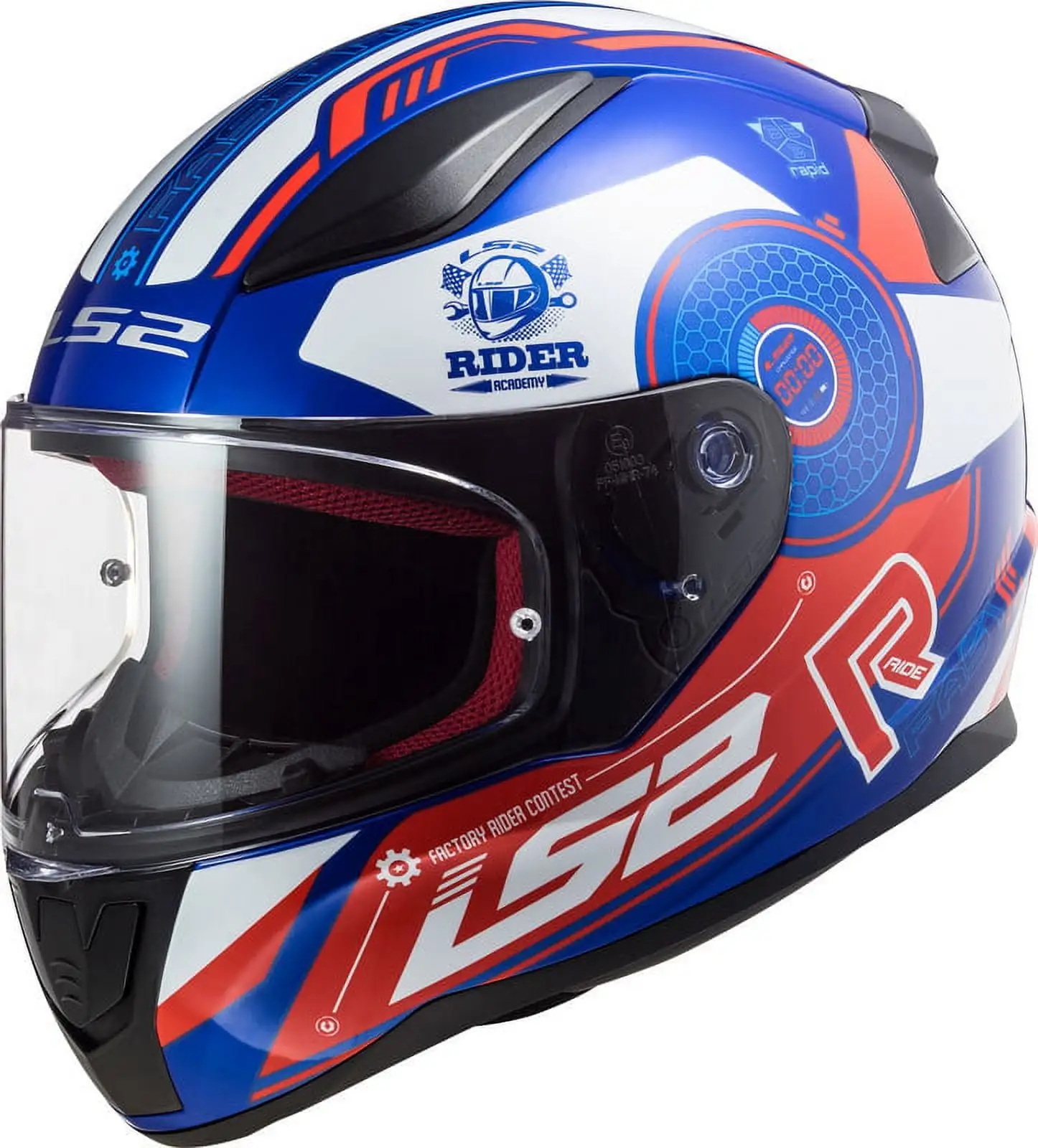 LS2 Rapid Stratus Gloss Blue Red White Helmet size X-Small Xs LS2 Helmets