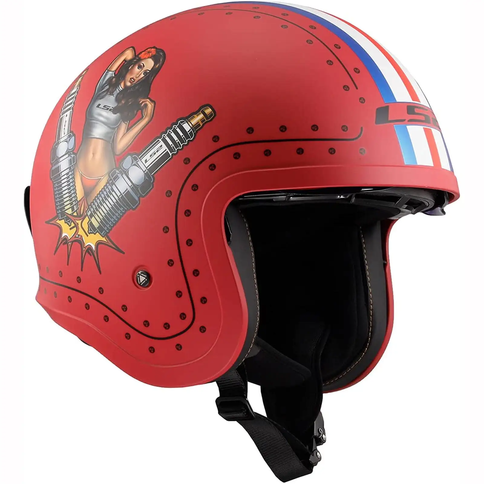 LS2 Spitfire Spark Chili Pepper Red Helmet size Small - MGW-24276 S LS2 Helmets