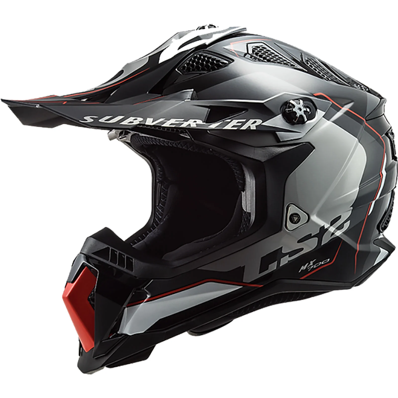 LS2 Subverter Evo Arched Black Red White Helmet size Medium M LS2 Helmets