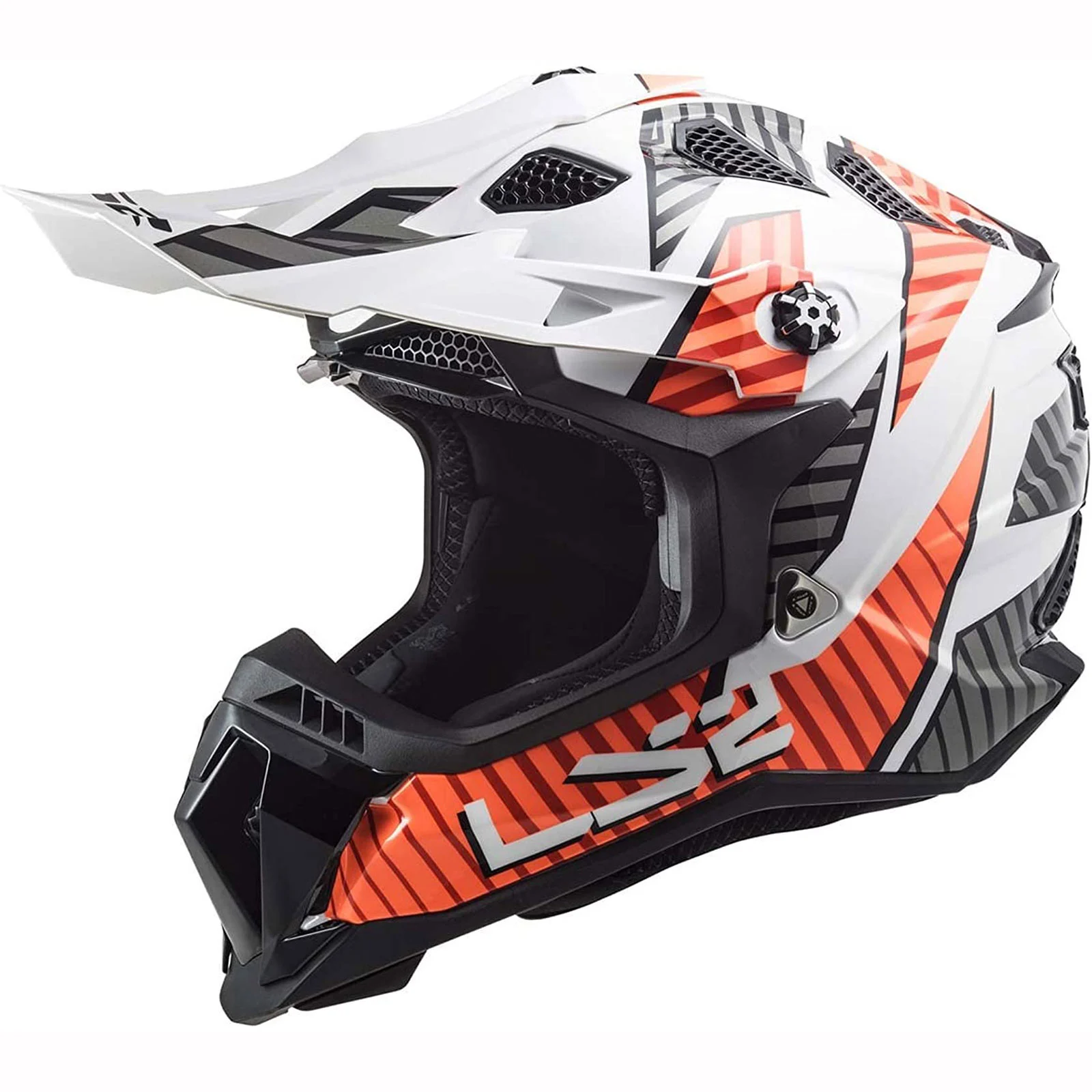 LS2 Subverter Evo Astro Gloss White Orange Helmet size Small LS2 Helmets