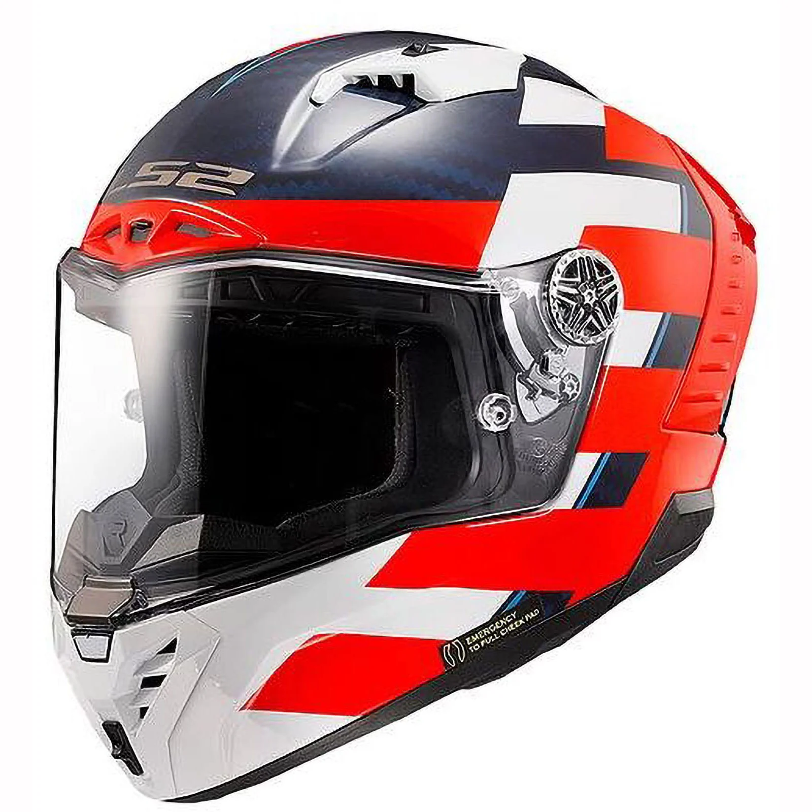 LS2 Thunder C Alliance Red White Blue Helmet size Large - MGW-21149 L LS2 Helmets