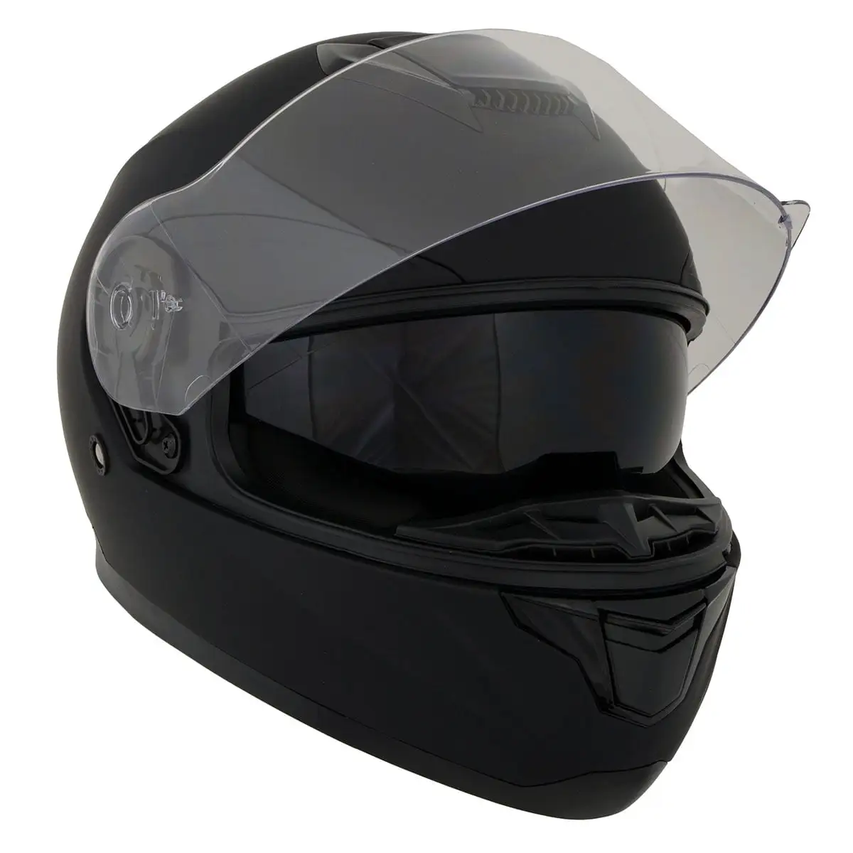 Milwaukee Helmets MPH9835DOT 'Sweeper' Flat Black Advanced Motorcycle Full Face Helmet Men and Women Biker w/ Drop Down Vi...