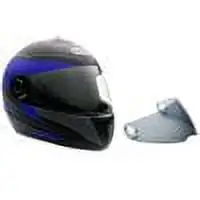 MMG Adult Motorcycle Full Face Helmet DOT Spare Tinted Shield - Matte Black Blue (X-Large) Model 26
