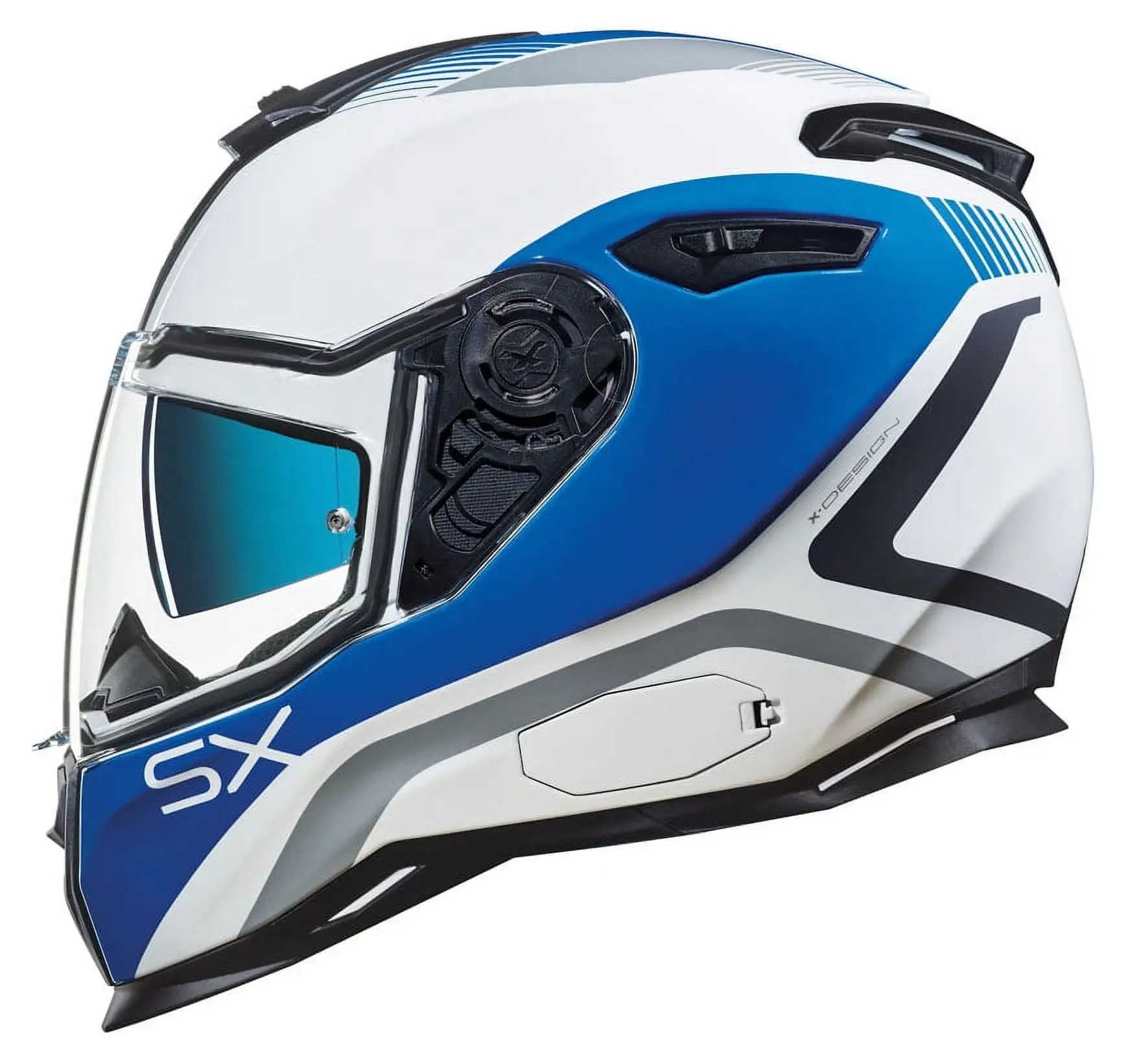 Nexx SX100 Popup White Blue Helmet size X-Small - MGW-19957 Xs