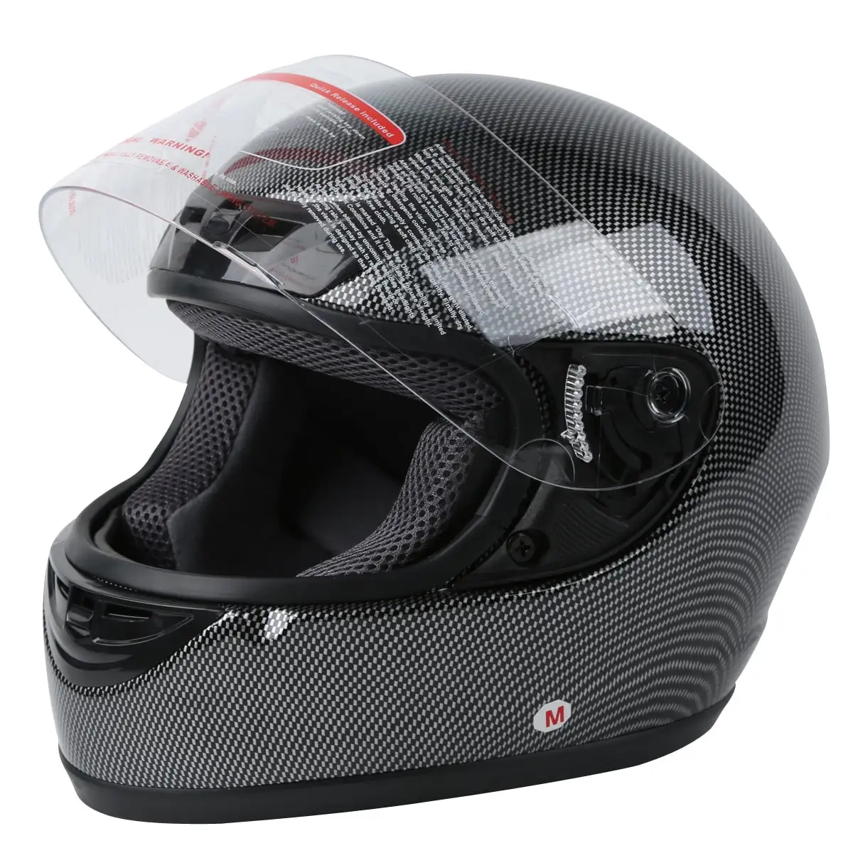 TCMT DOT Adult Full Face Motorcycle Helmet Black Carbon Fiber Flip Up Modular Motocross Offroad Street Dirt Bike S Size S