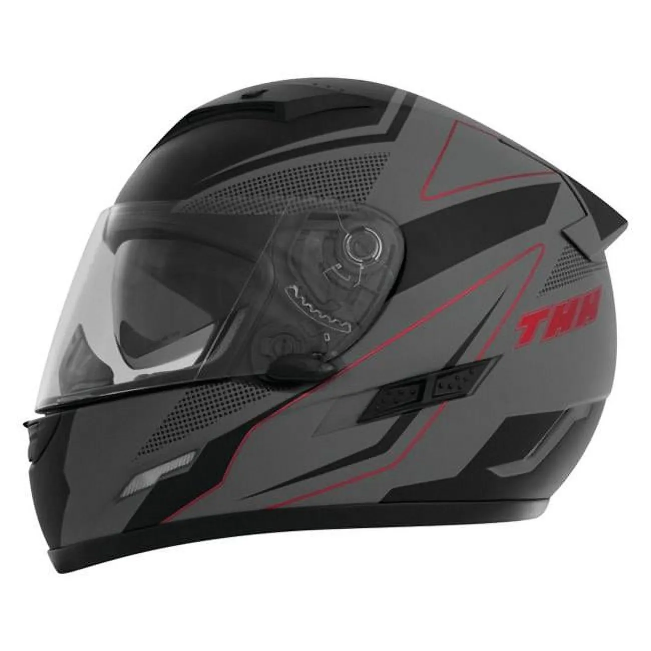 Thh Helmets Ts-80 Adult Street Motorcycle Helmet Fxx Grey/Black/Large 646373 L