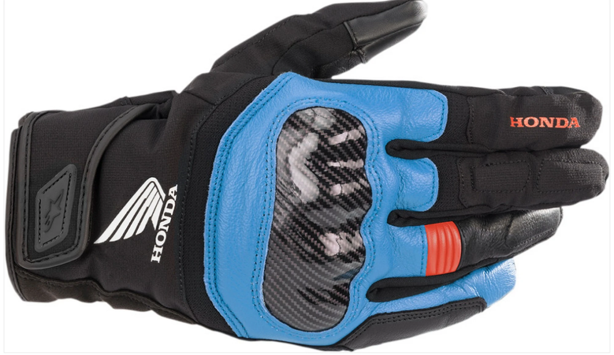 Alpinestars HON SMX-Z Drystar Gloves (XXX-Large. Black/Blue/Bright Red) 3xl