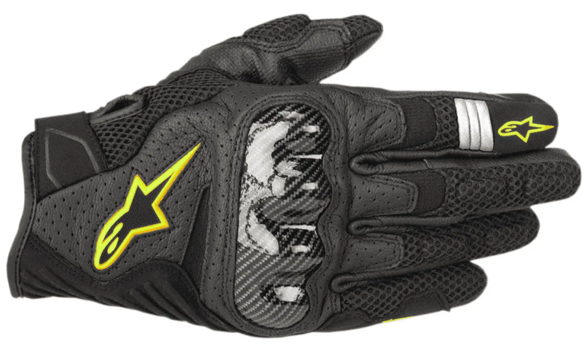 Alpinestars SMX-1 Air v2 Gloves - Black/Flo Yellow - Lg - MGW-21788 L