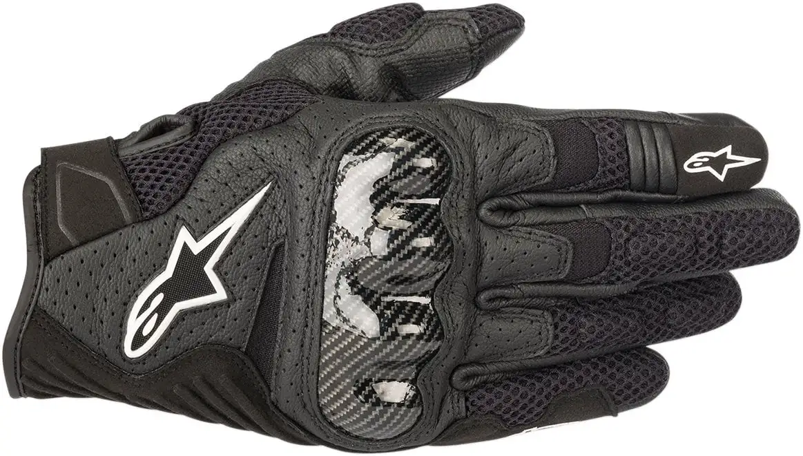 Alpinestars SMX-1 Air V2 Mens Leather Motorcycle Gloves Black SM L