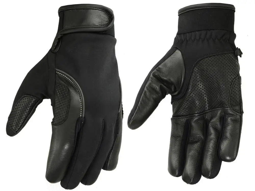 Daniel Smart Men's Leather Gloves �CTextile and Leather Motorcycle Gloves Perforated Action. Light Lining and Wrist Stra...