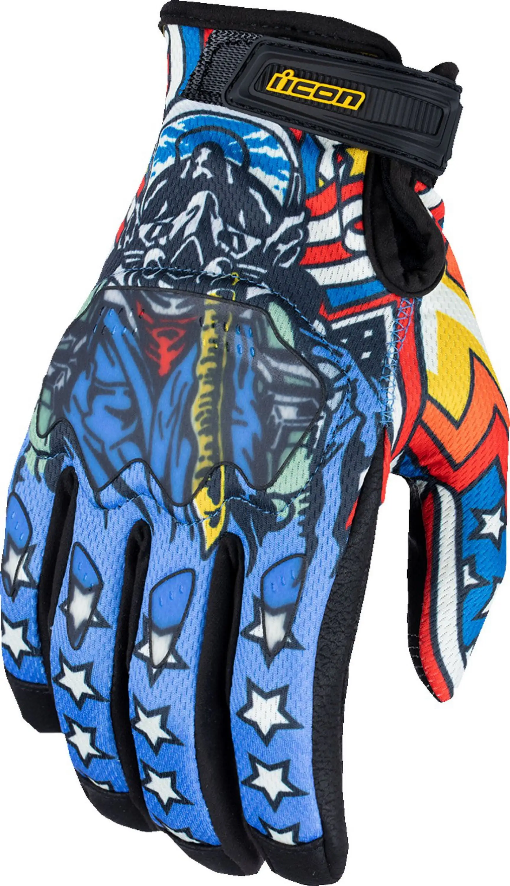 Icon Hooligan Flyboy CE Mens Textile Motorcycle Gloves Blue 3XL 3xl