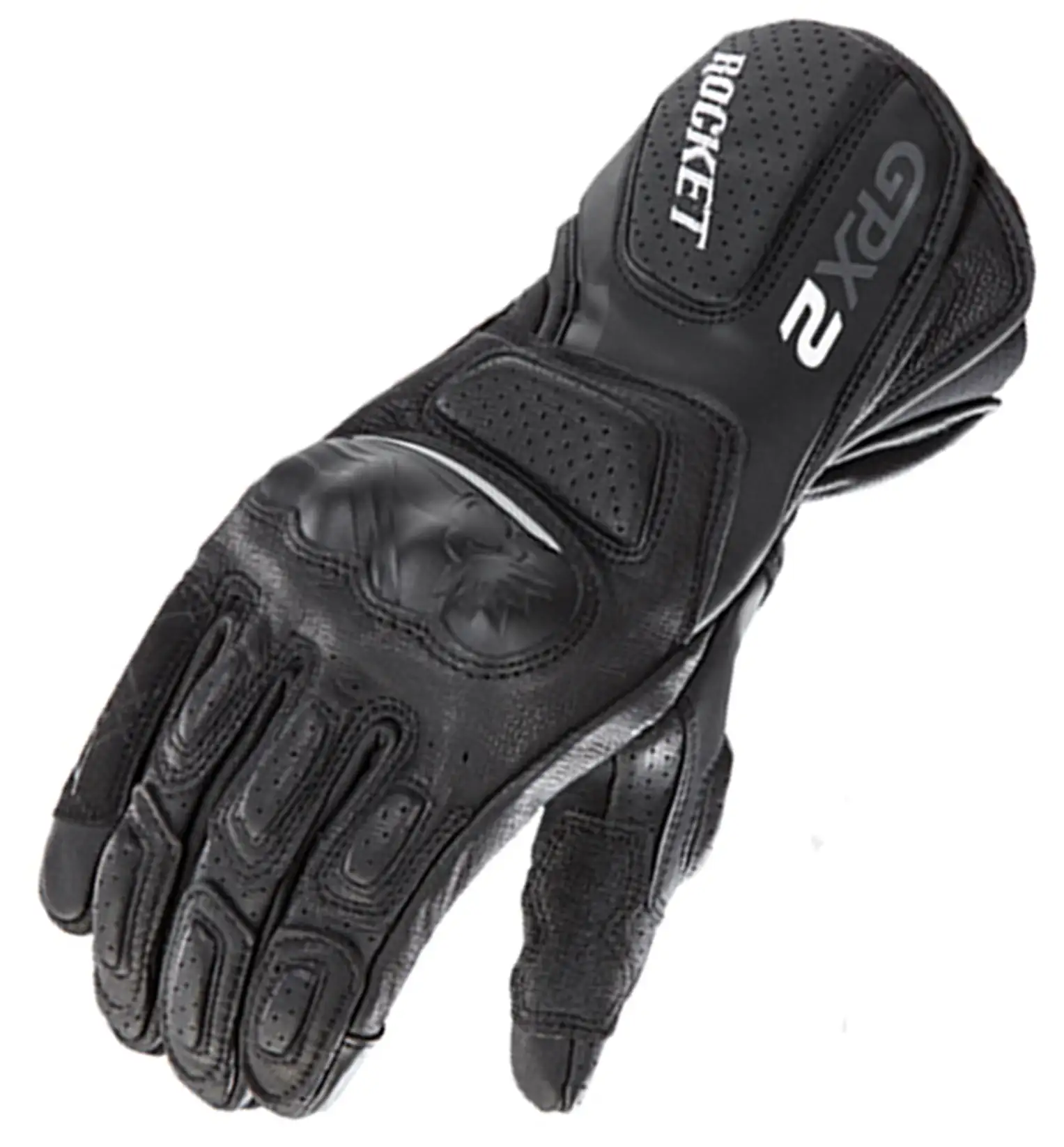 Joe Rocket GPX 2.0 Mens Black/Blue Leather Motorcycle Gloves - Large L