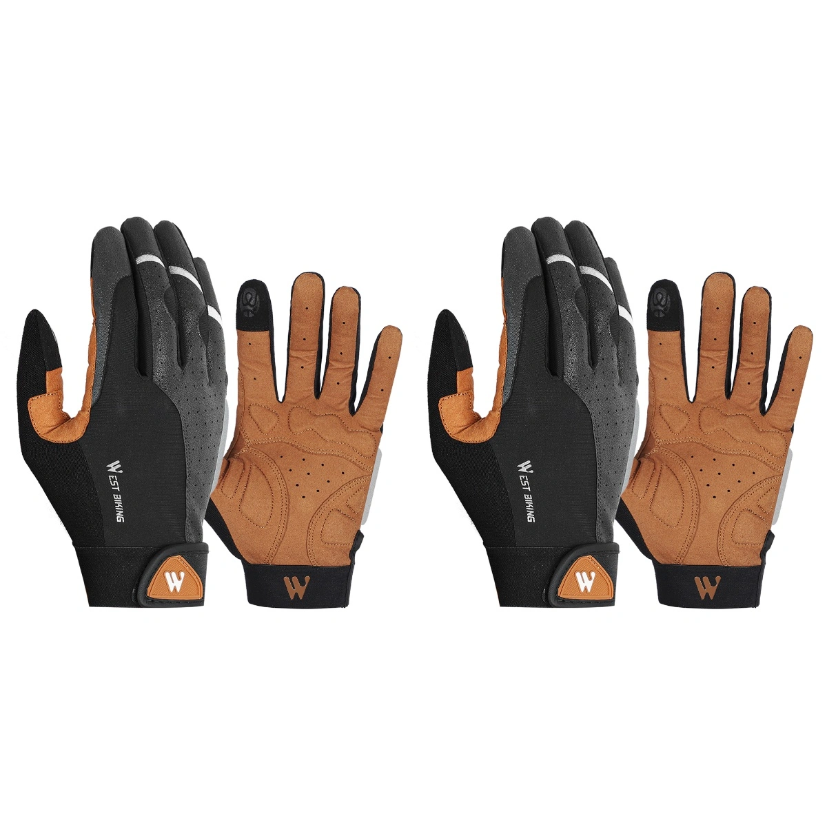 2 Pack Motorcycle Accessories Anti-skid Gloves Full Finger PU Men Mens Cycling Work Man NOBRAND