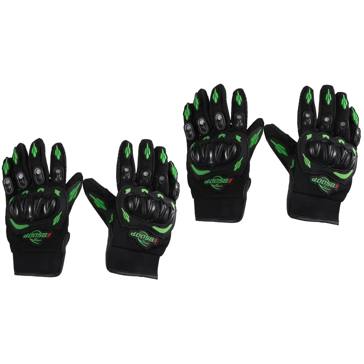 2 Pairs Motorcycle Gloves Skidproof Riding Gloves Cycling Gloves (Green) NOBRAND