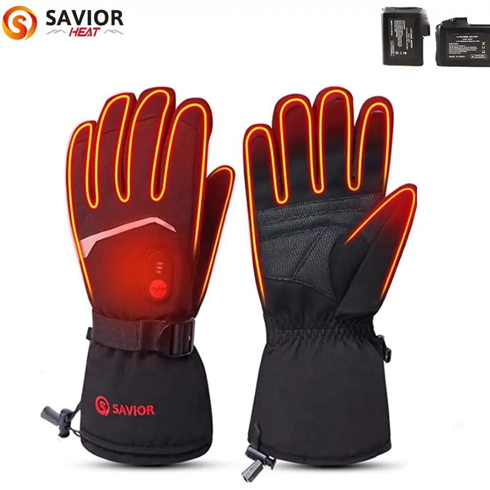 Savior Heat Heated Gloves Men. Women7.4V Rechargeable Electric Heating Glove. Touchscreen Ski Gloves Motorcycle. Fishing ....