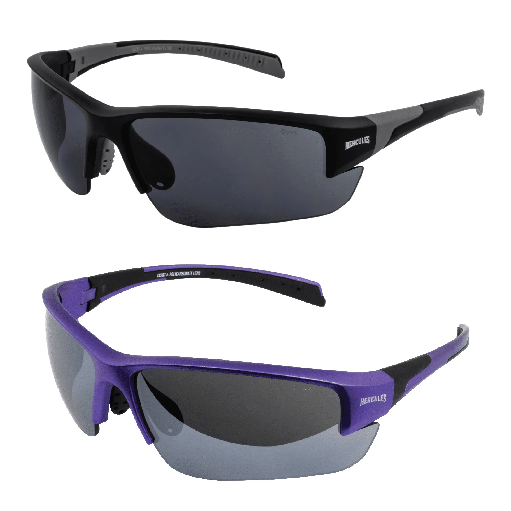 2 Pairs Global Vision Hercules 7 Wraparound Motorcycle Sunglasses Riding Safety Glasses ANSI Z87.1 Black Frame w/Smoke Len...