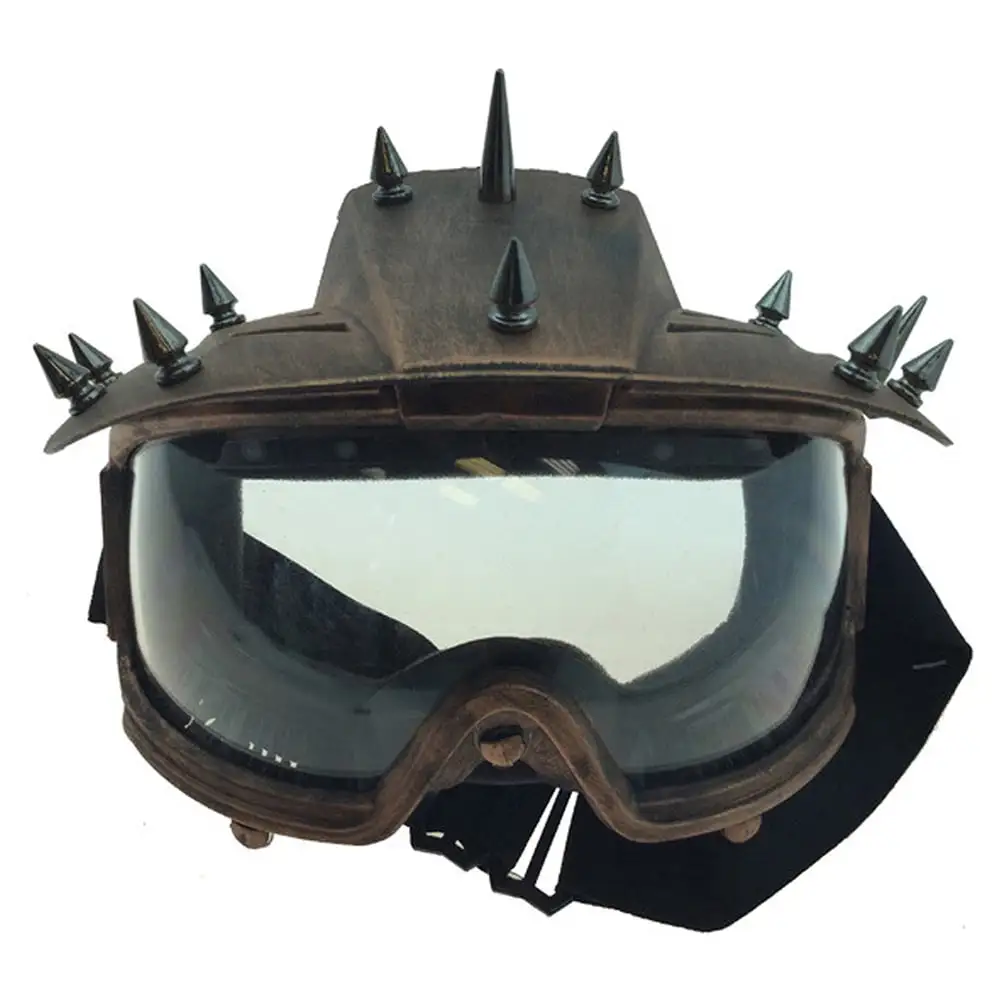 Attitude Studio Steampunk Motorcycle Spiked & Padded Biker Goggles - Bronze KBW Global