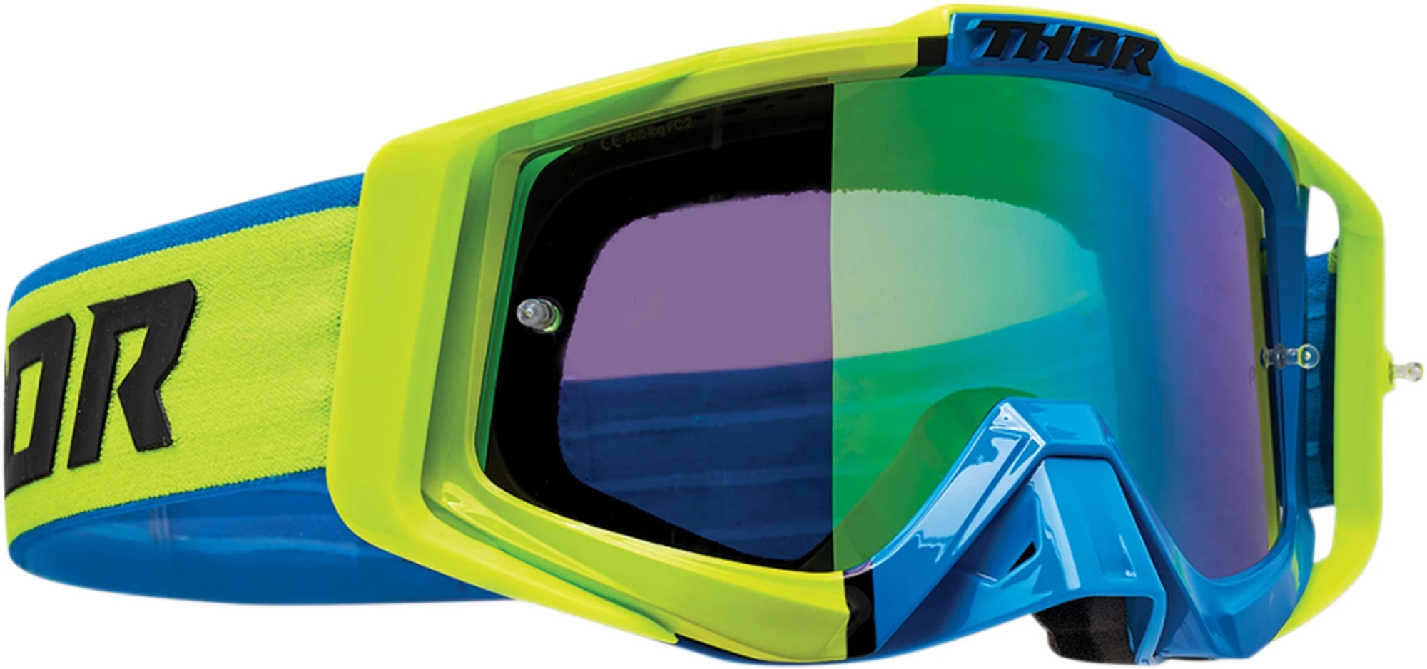 Thor Sniper Pro Divide MX Offroad Goggles Lime/Blue - MGW-21778